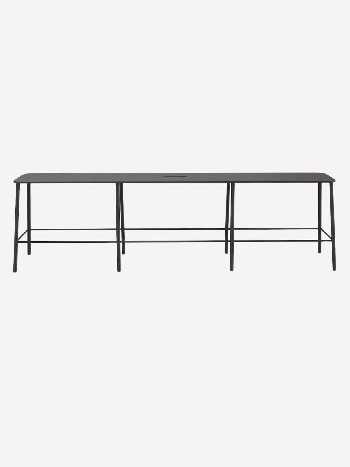 Banc noir en acier Mono, Adam  160 cm - Frama 