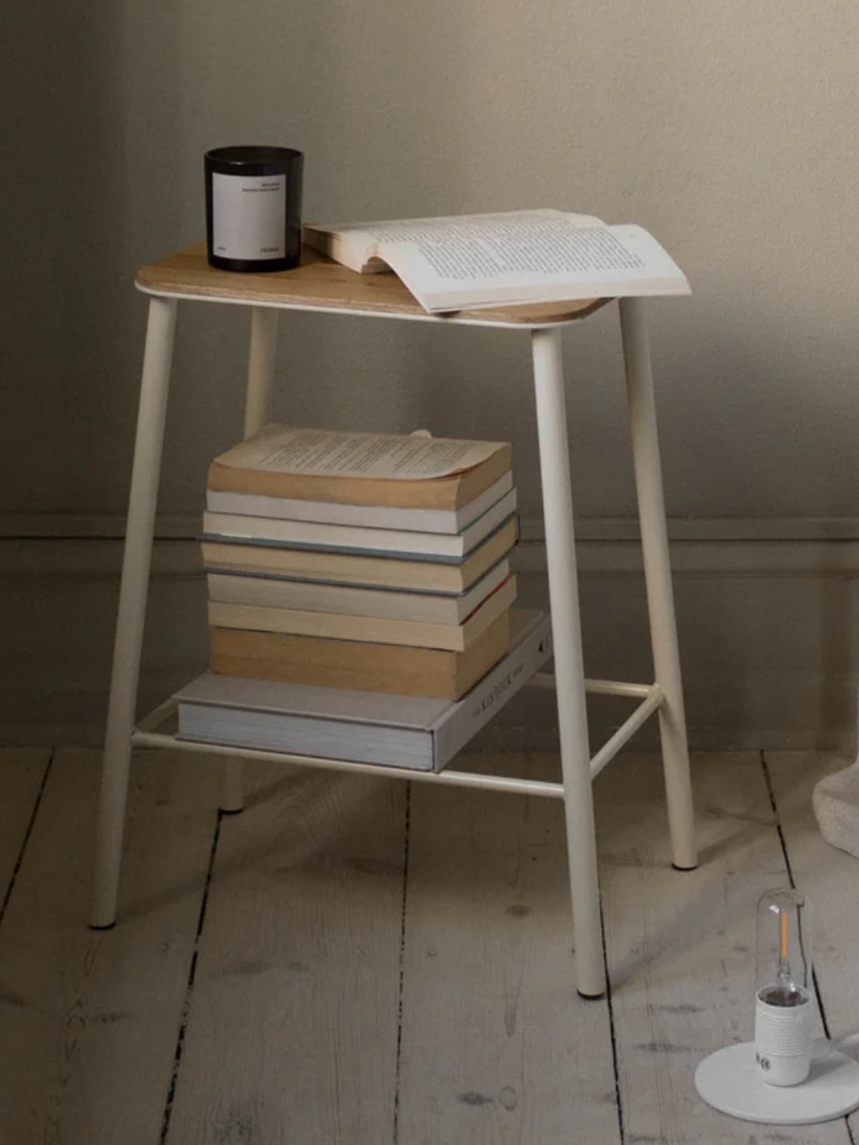 Tabouret, Adam Chêne / Blanc H50 - Frama 