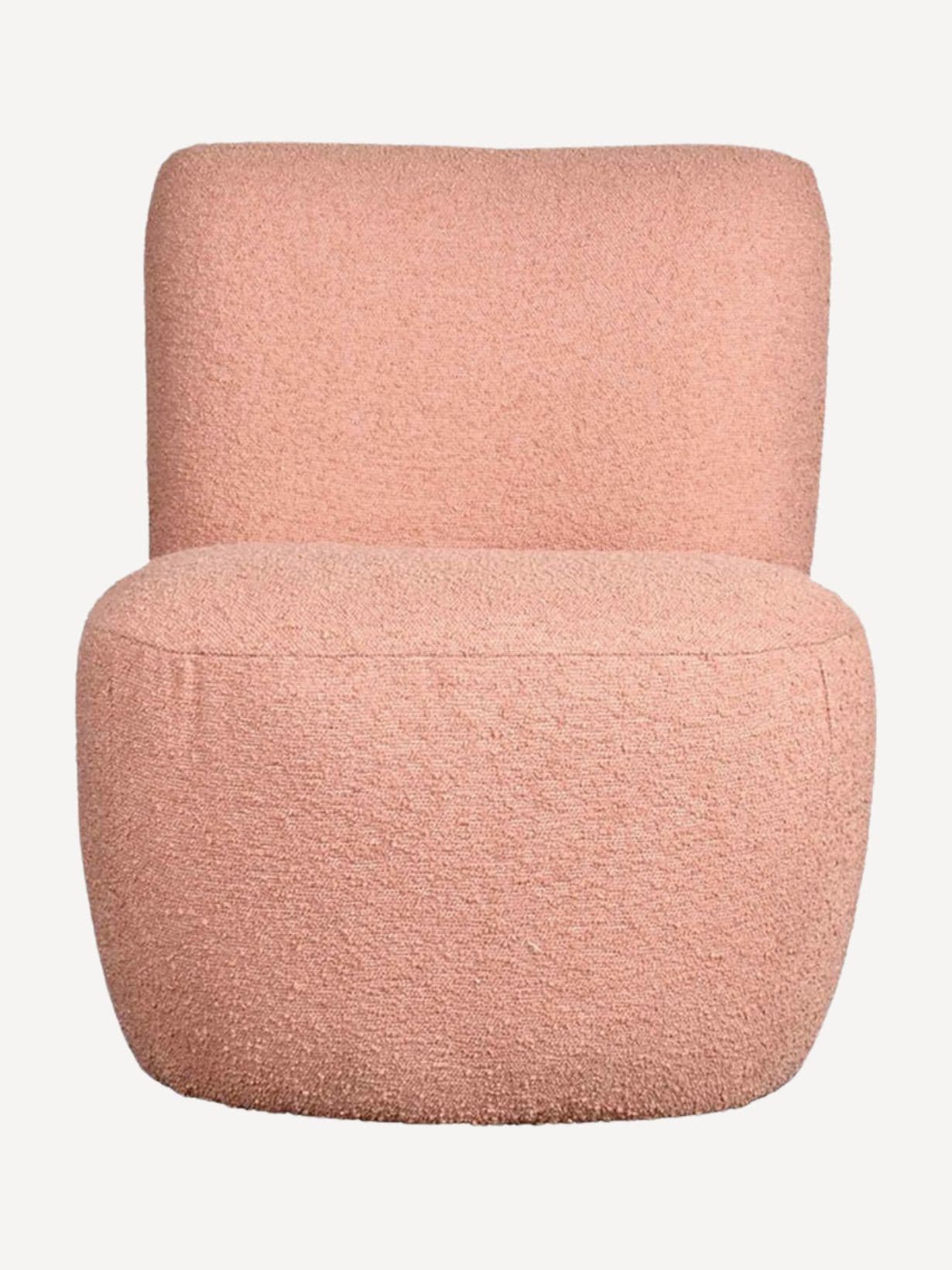Fauteuil en tissu bouclette, Eve doudou Rose  - MBS DESIGN COLLECTION 
