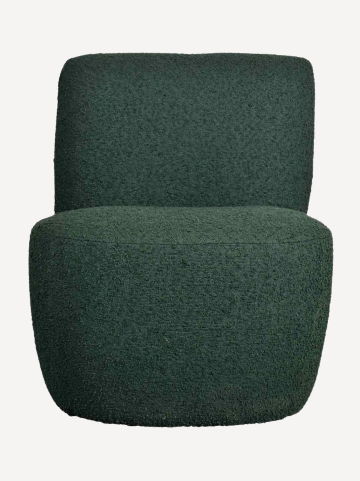 Fauteuil en tissu bouclette, Eve doudou Vert forêt  - MBS DESIGN COLLECTION 