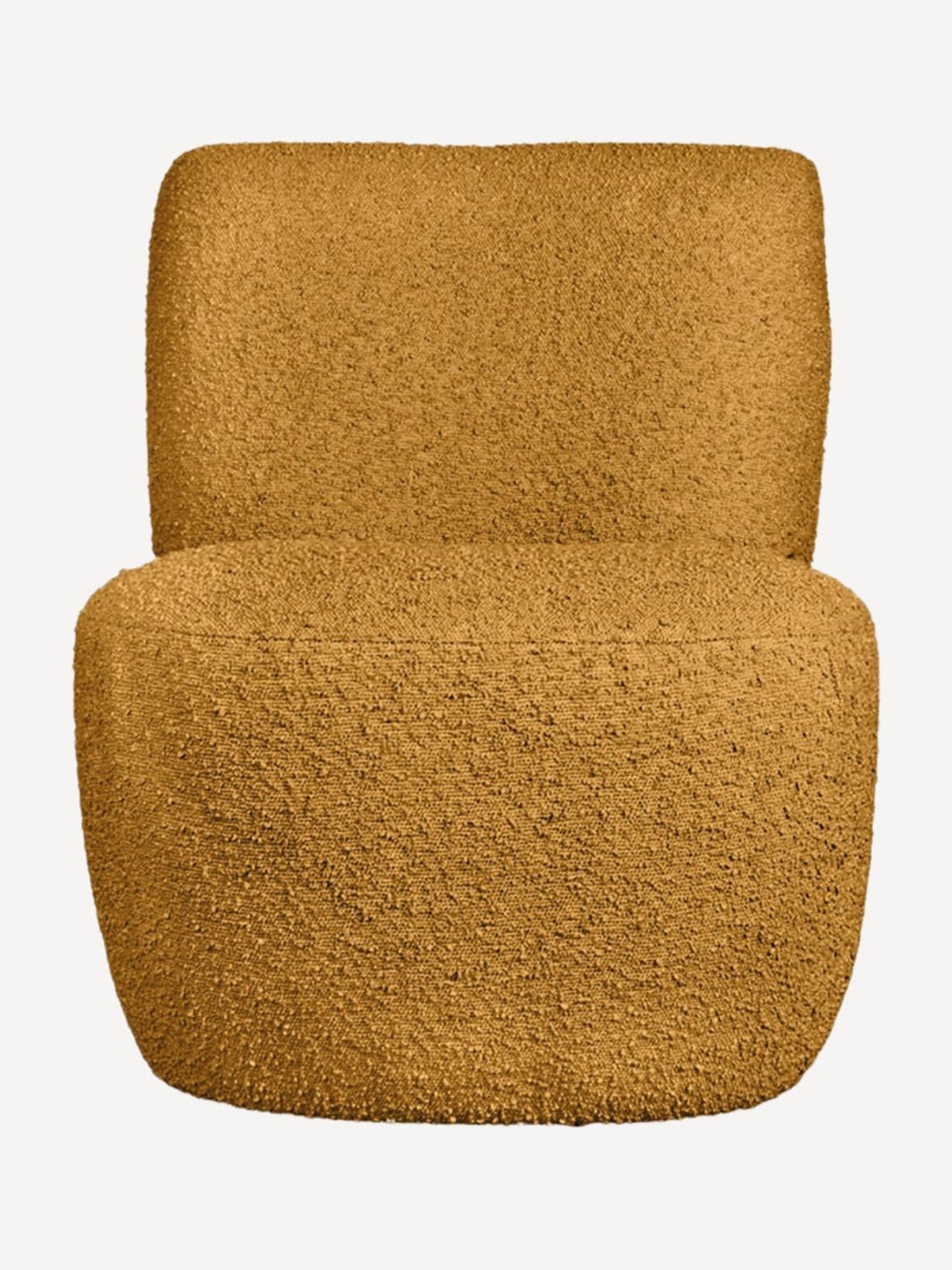 Fauteuil en tissu bouclette, Eve doudou Moutarde  - MBS DESIGN COLLECTION 