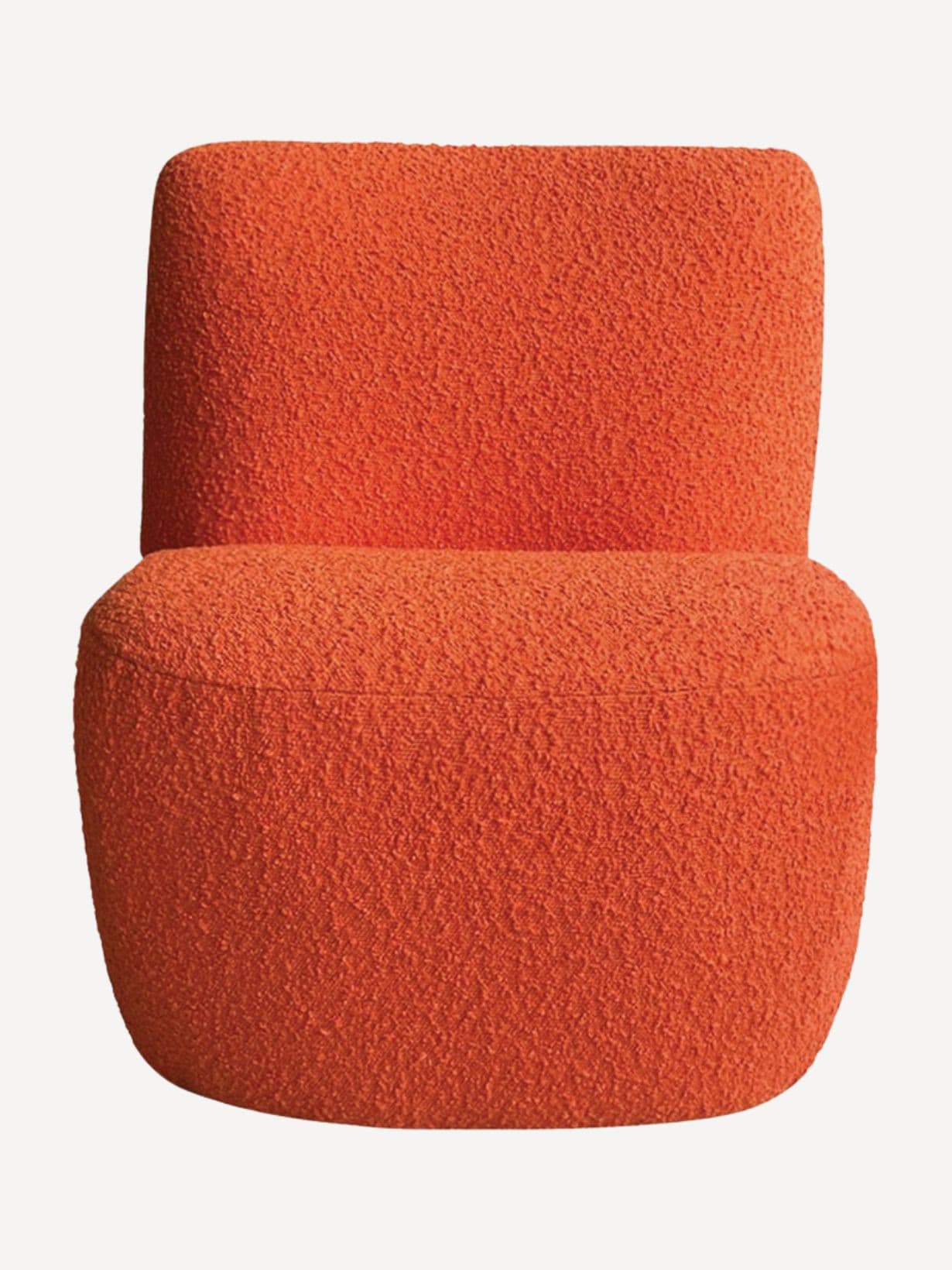 Fauteuil en tissu bouclette, Eve doudou Rouge  - MBS DESIGN COLLECTION 