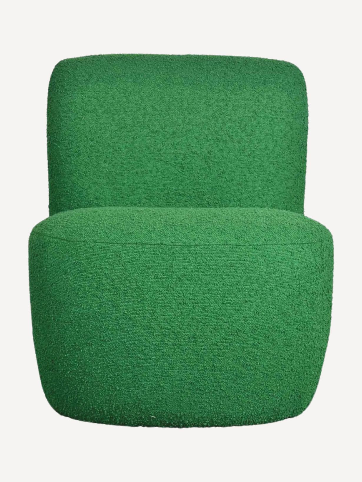 Fauteuil en tissu bouclette, Eve doudou Vert  - MBS DESIGN COLLECTION 