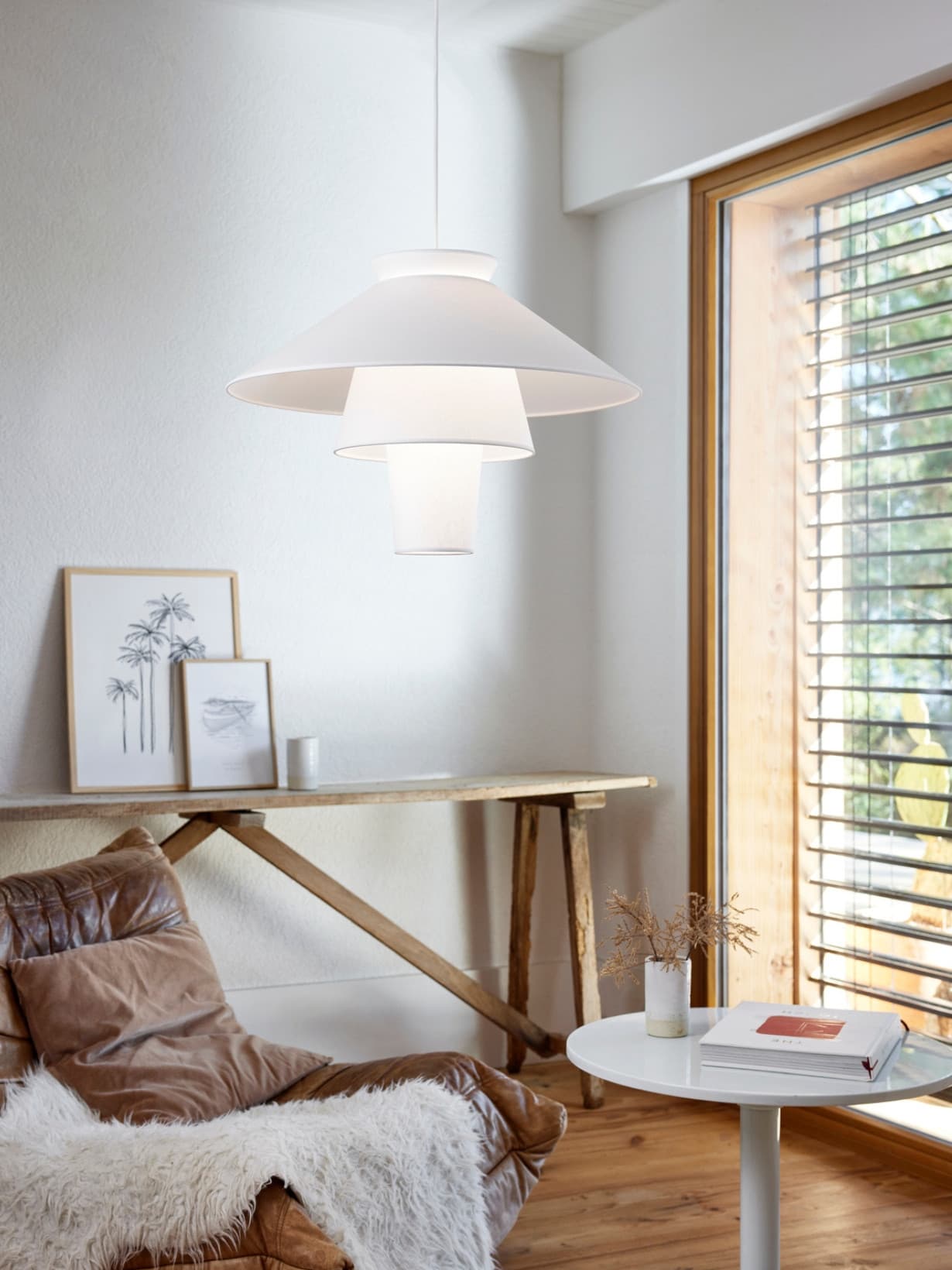 Suspension luminaire en papier murano, Ruche Blanc L - Market Set 