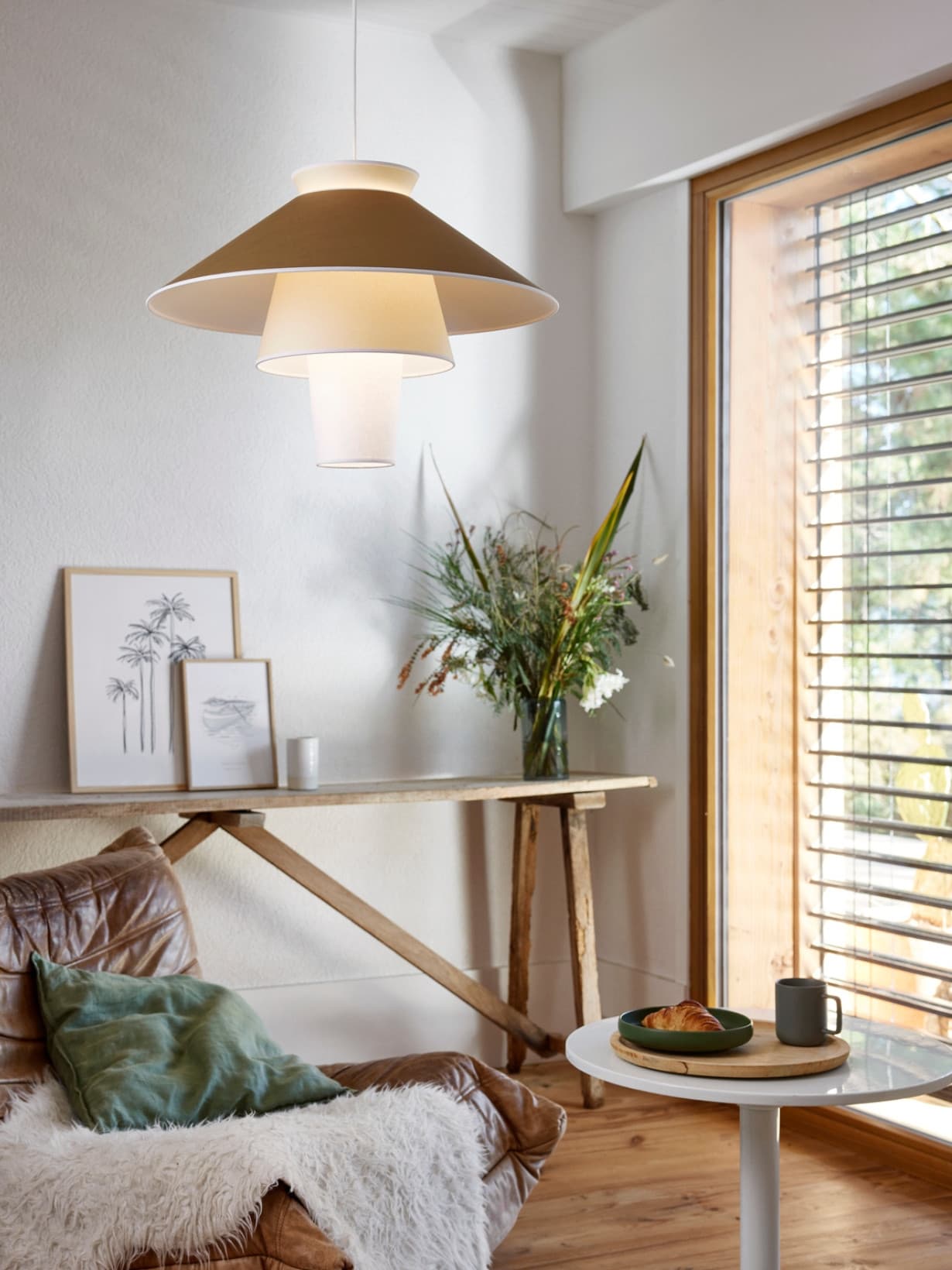 Suspension luminaire en papier murano, Ruche Ocre L - Market Set 