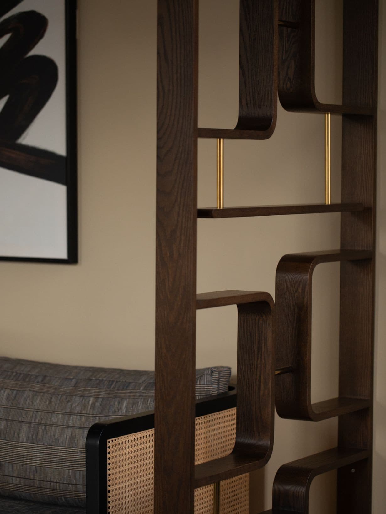 Claustra en bois naturel L90 x H240 cm Noyer  - RED EDITION 