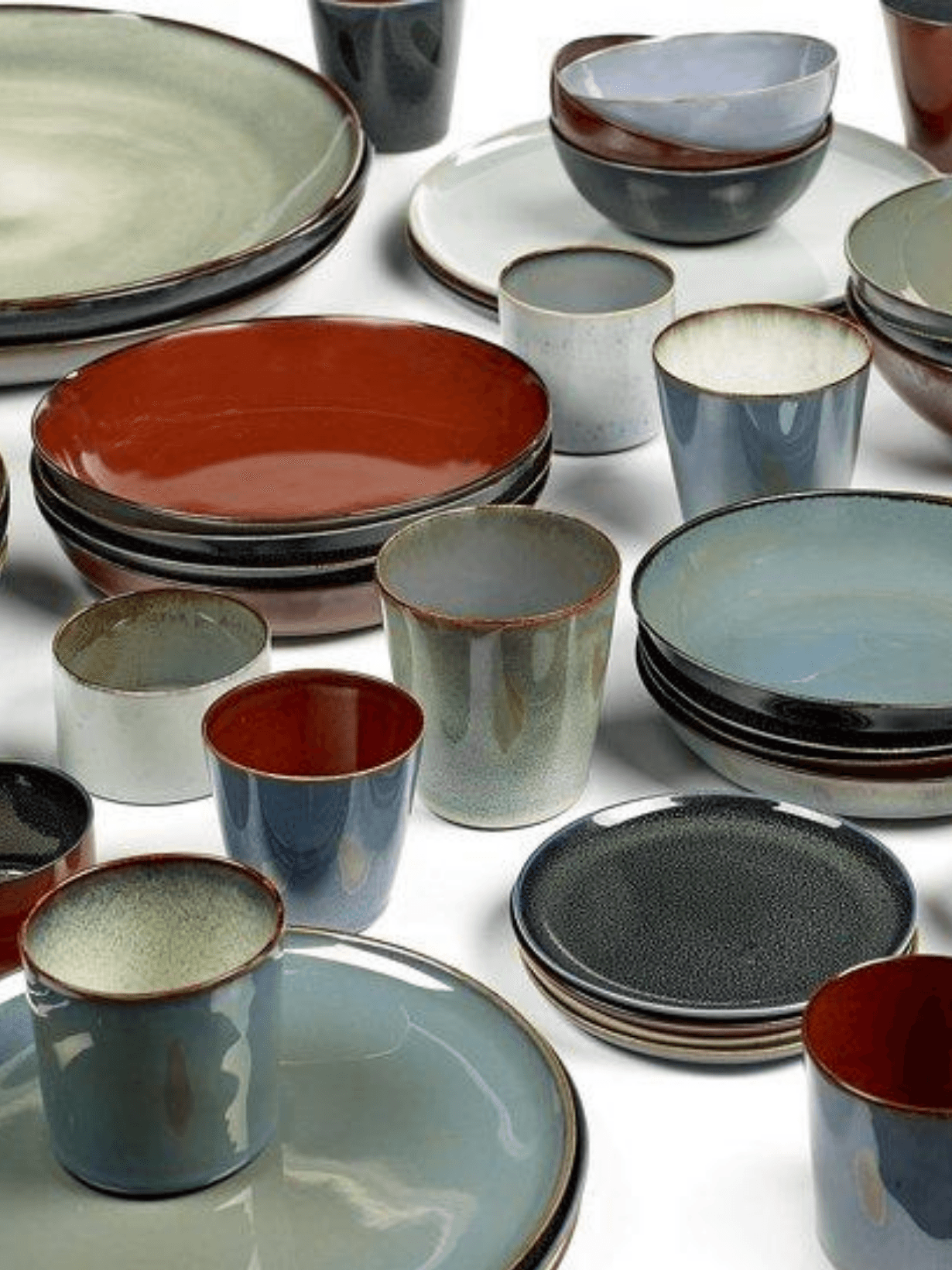 Assiettes à dessert en grès x4, Terres de Rêves Rouge  - SERAX 