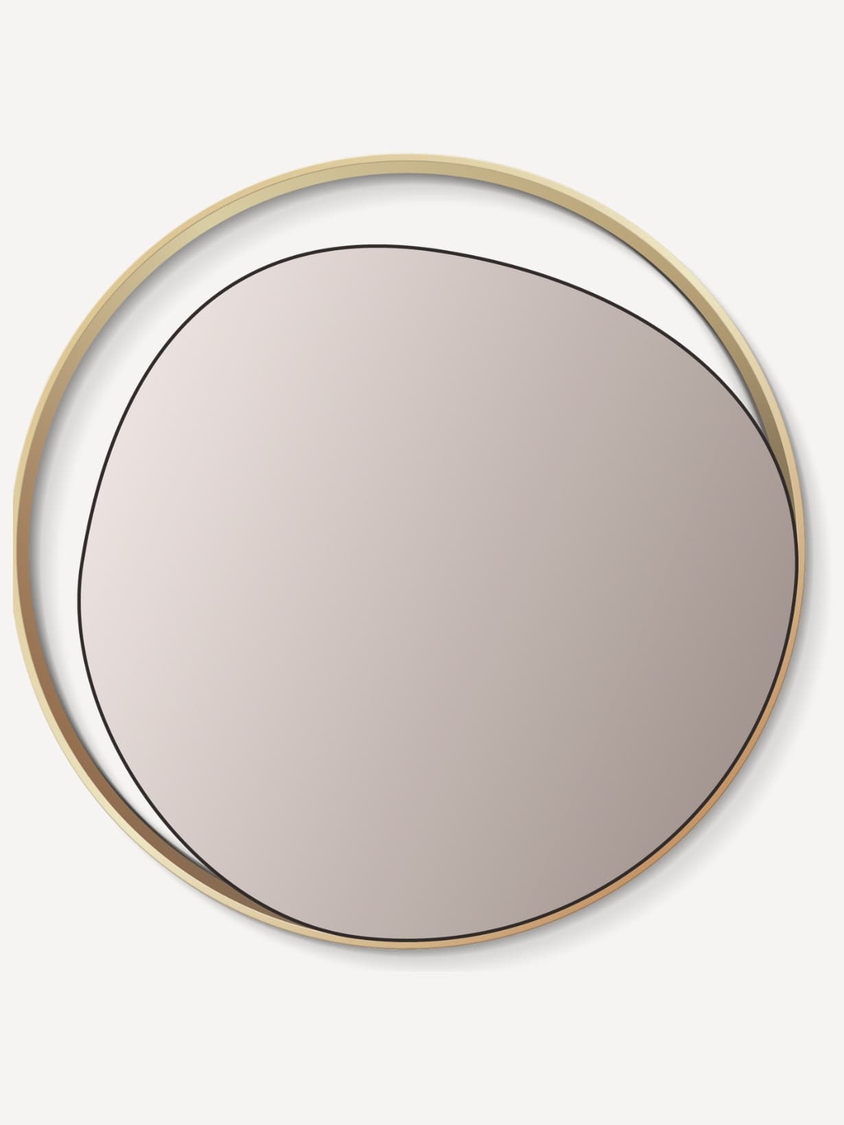 Miroir en laiton, Ellipse Rose L - RED EDITION 