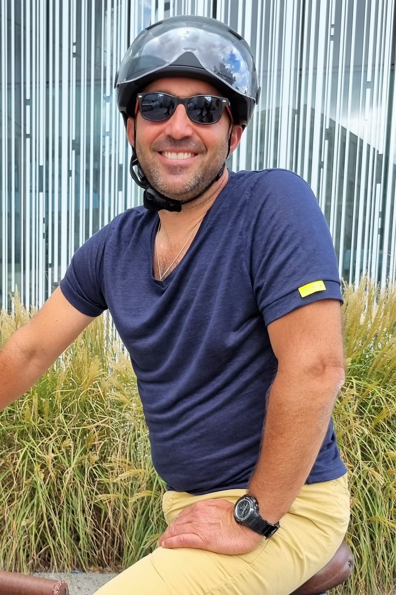 T shirt homme vélo respirant col V