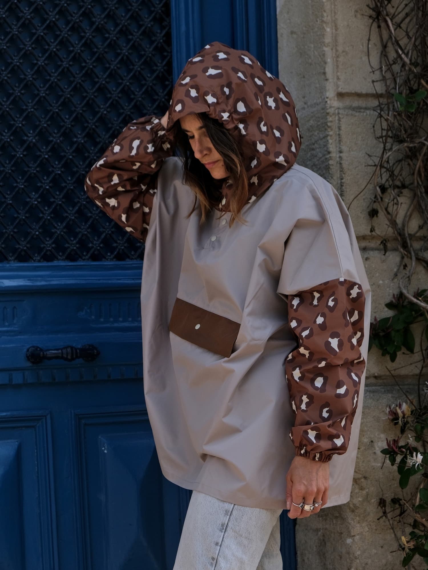 Anorak waterproof léopard