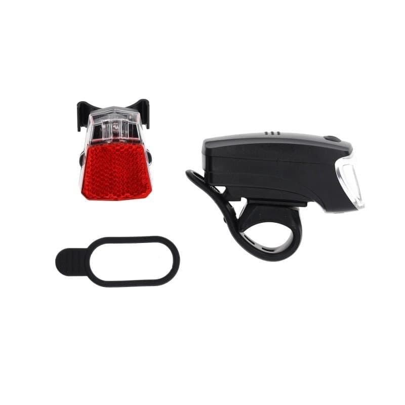 Eclairage vélo à piles av/arr (+ catadioptre)