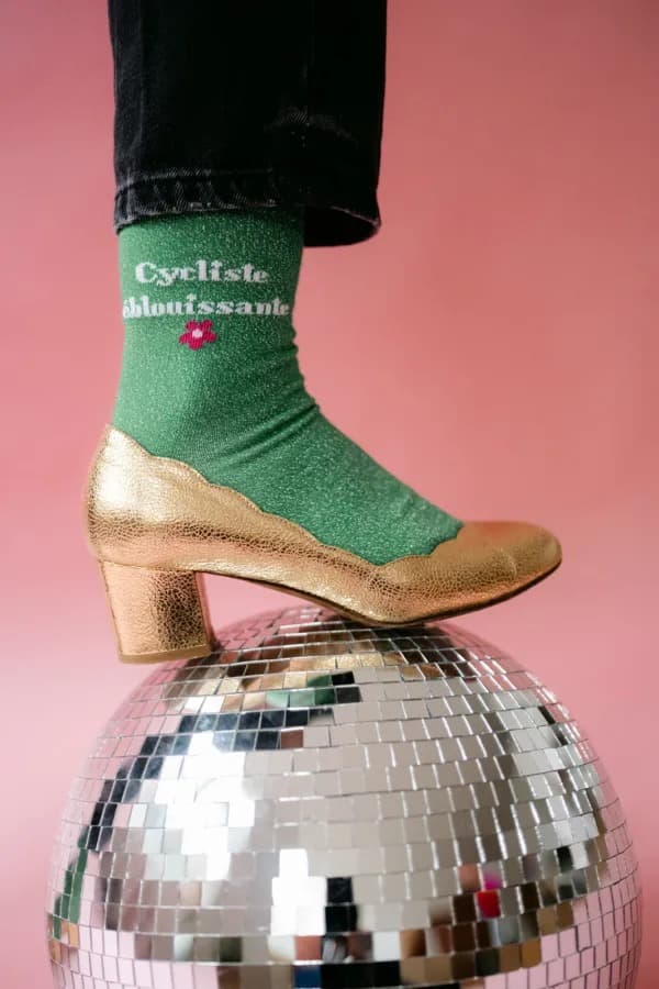 Chaussettes vélo femme à paillettes 36/41