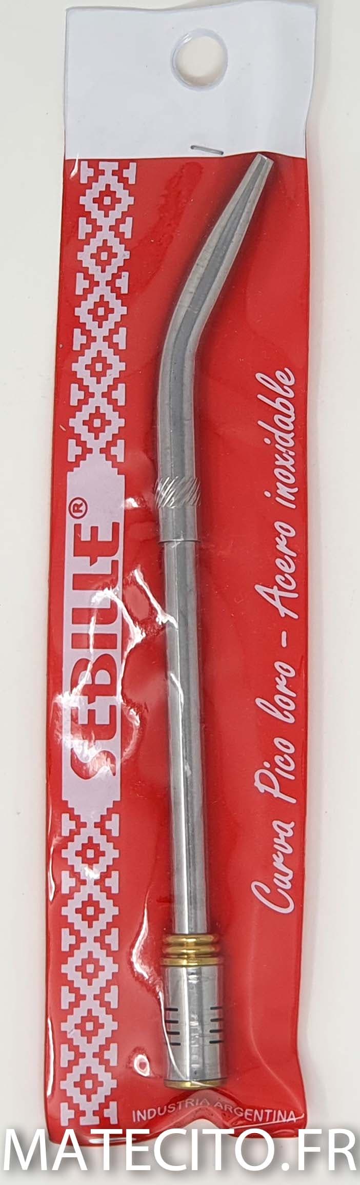 Bombilla en inox courbée démontable longue