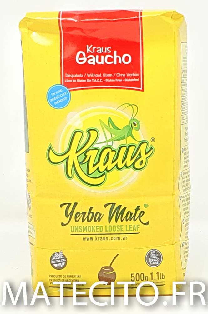Yerba mate biologique Kraus Gaucho, sans tiges