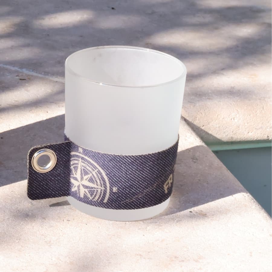 COWES Photophore en verre avec bracelet en tissu