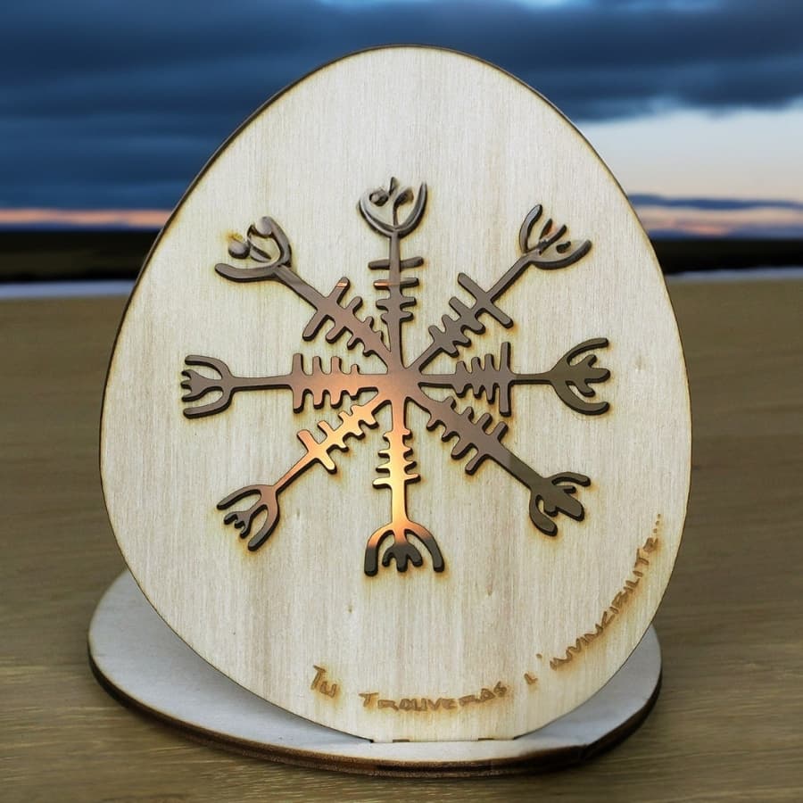 TASIILAQ Photophore bois et verre motif GIMMIR