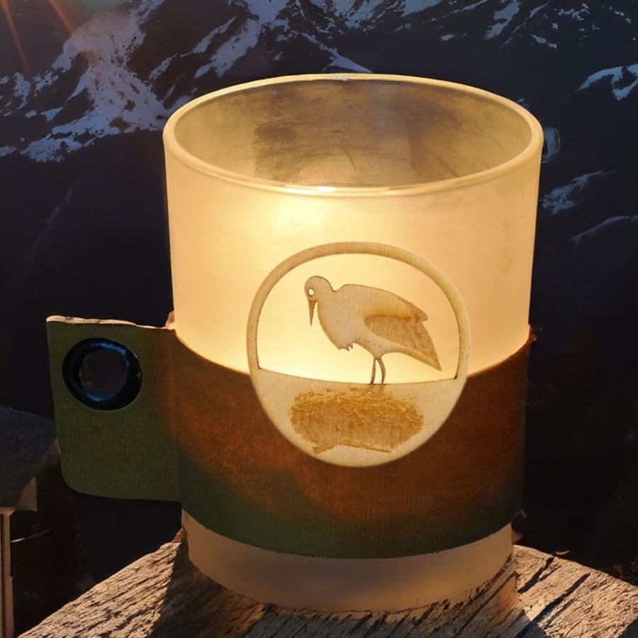 WHISTLER Photophore médaillon bois Cigogne