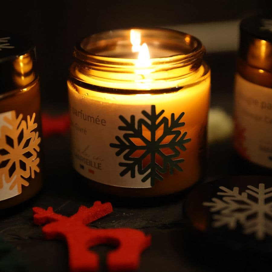 LJOS Bougie parfumée motif Flocon