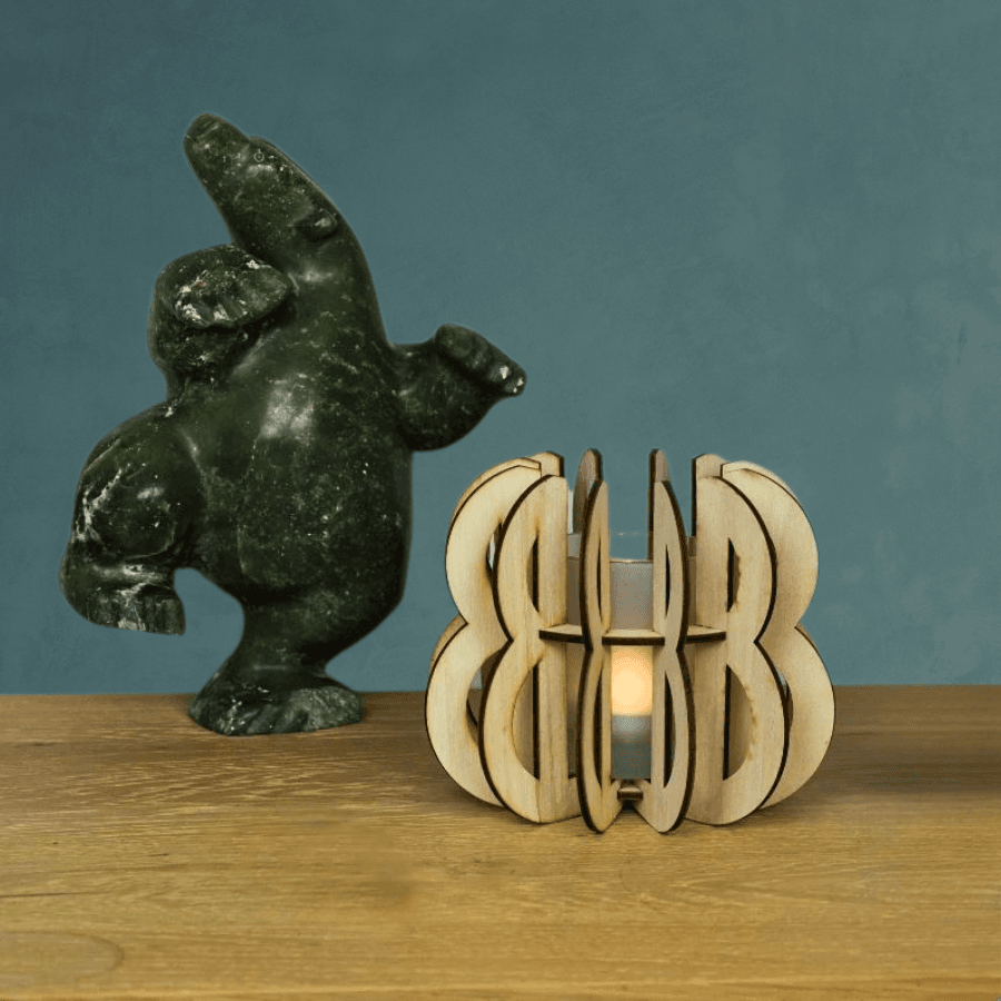 KRAFLA BLODRUR Photophore bois et verre