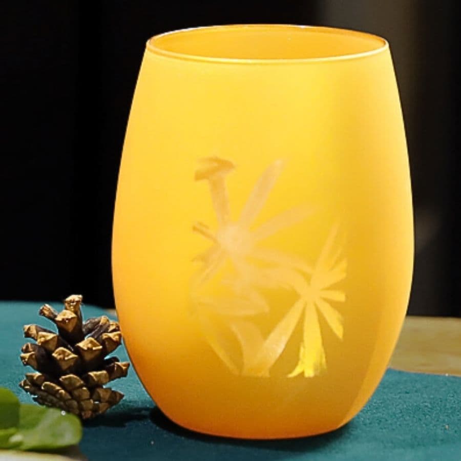 MYRDAL Gobelet motif "Lupins dans la rosée"