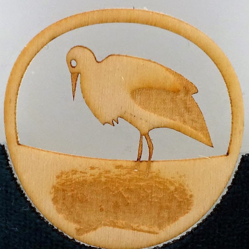 SHOSHONE Photophore bracelet cuir véritable avec médaillon bois motif Cigogne