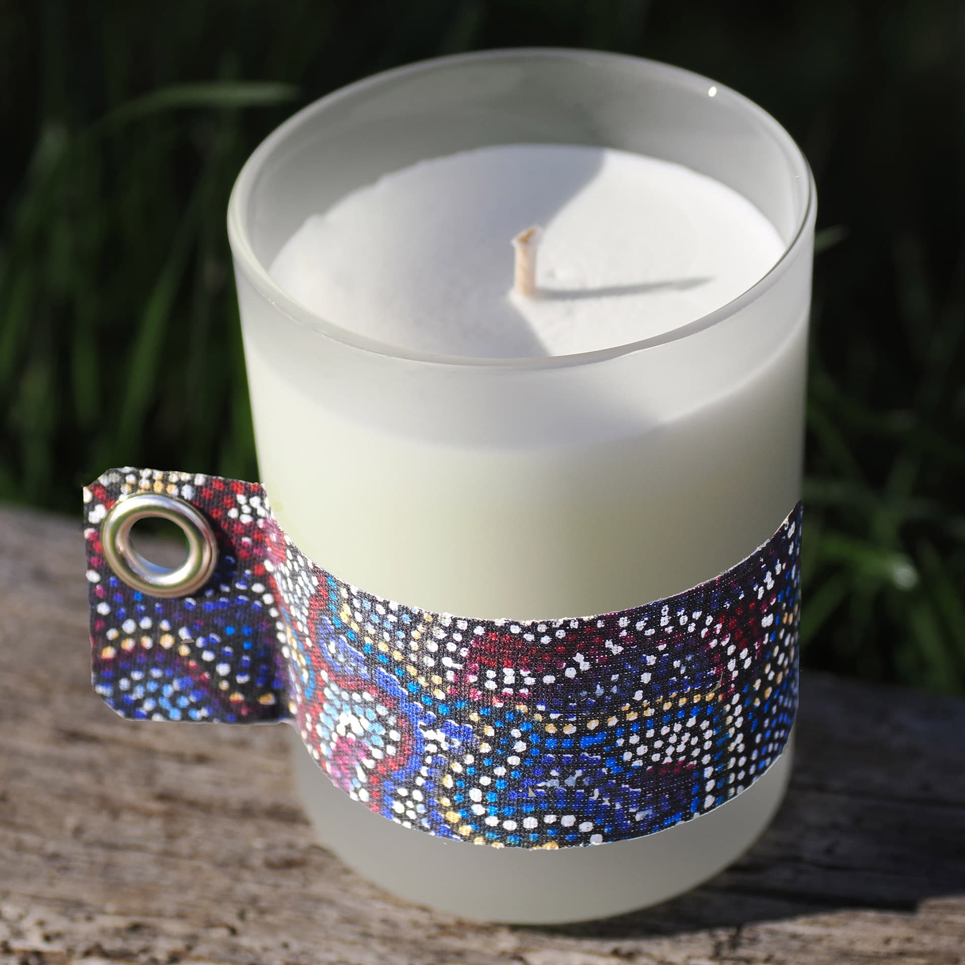 DARWIN Bougie parfumée bandeau en tissu Aborigène