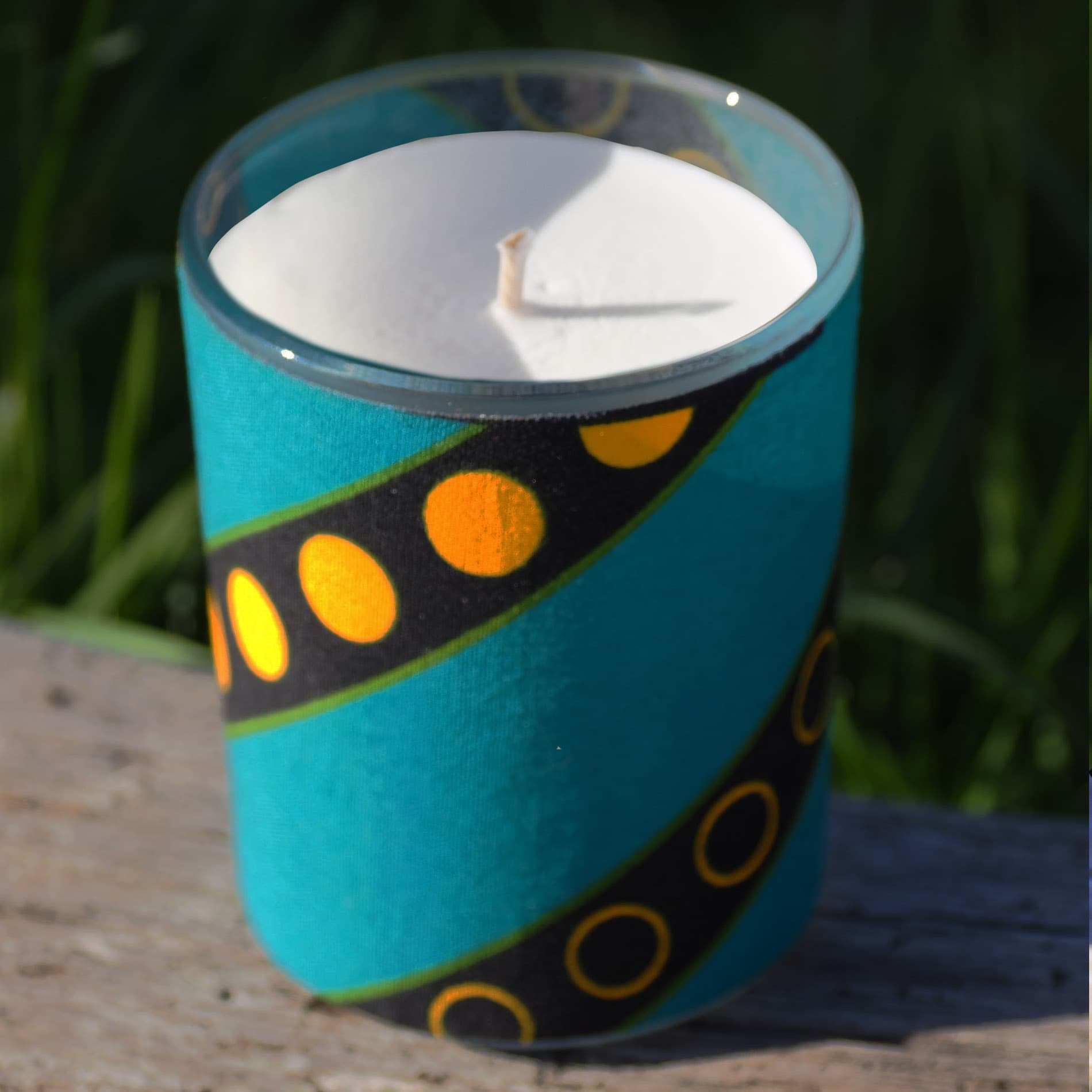 SEGOU EMERAUDE Bougie parfumée aux motifs Turquoise & Doré