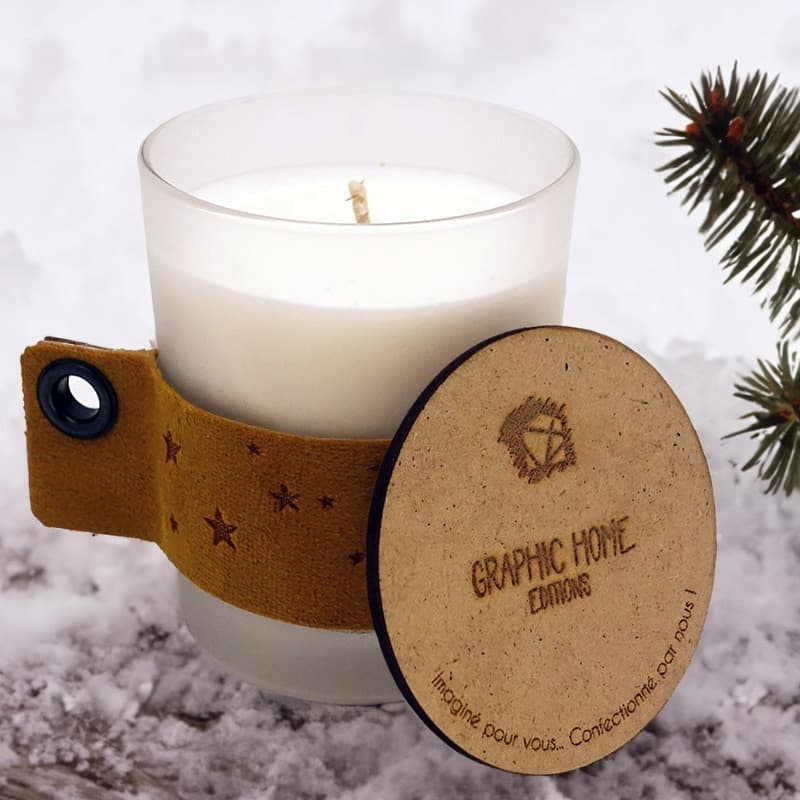 BERGEN Bougie parfumée ou neutre Bandeau velours motif "Pluie d'étoiles"