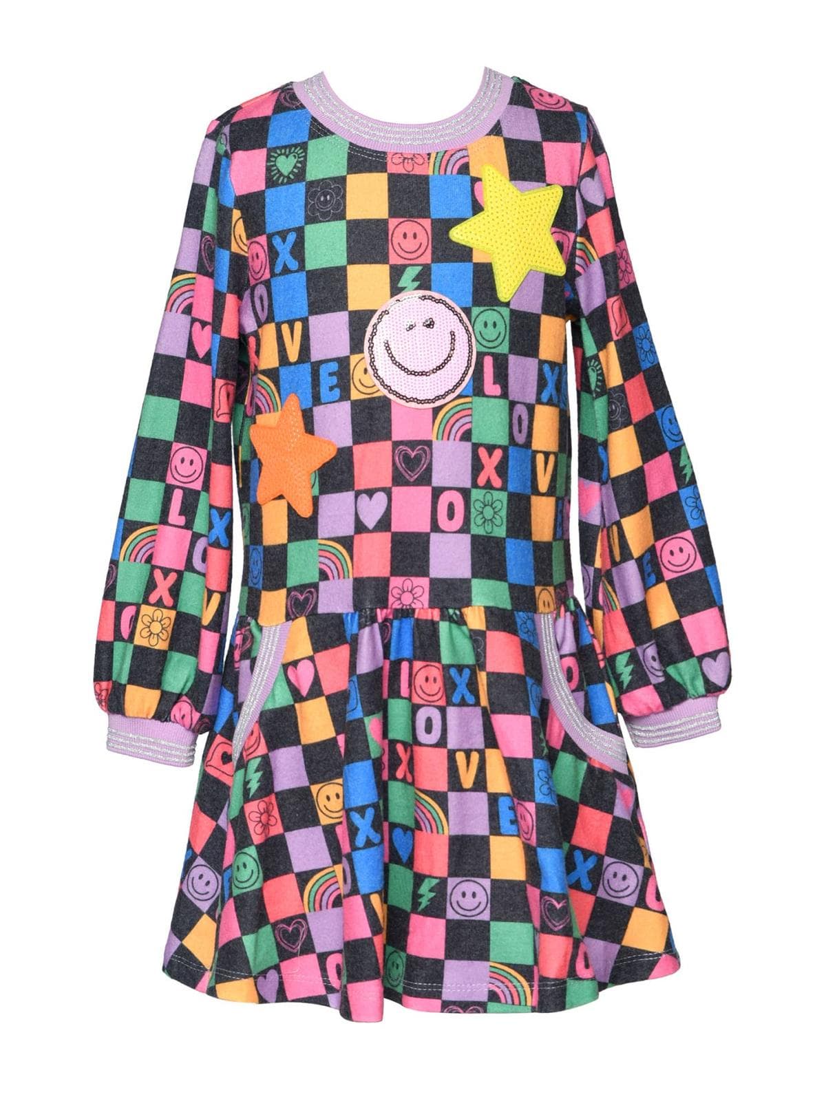 Robe coupe et imprimé à carreaux évasé