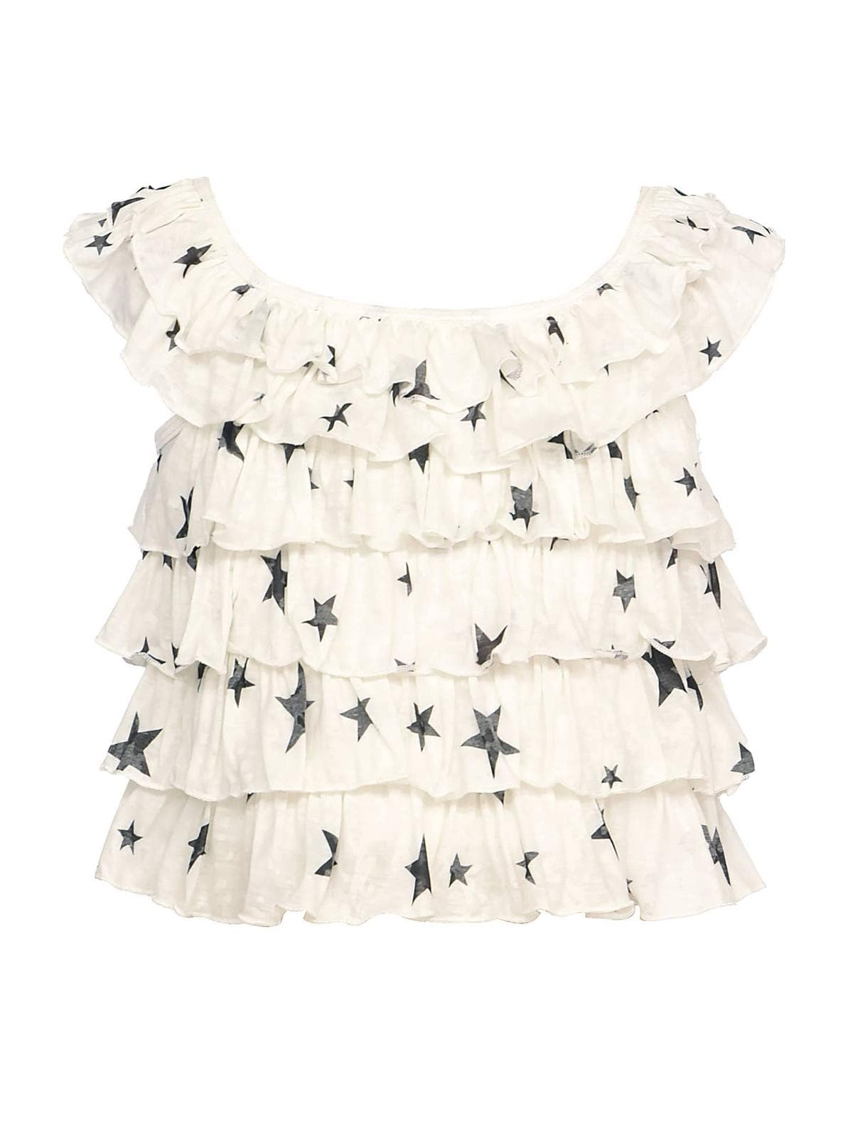 Chemise à volants à imprimé étoilé