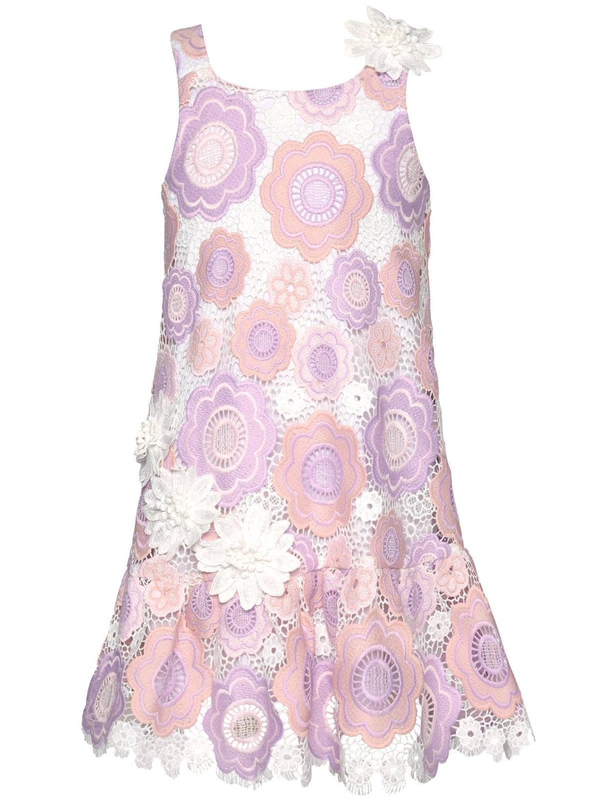 Robe taille basse en crochet floral avec bordure florale