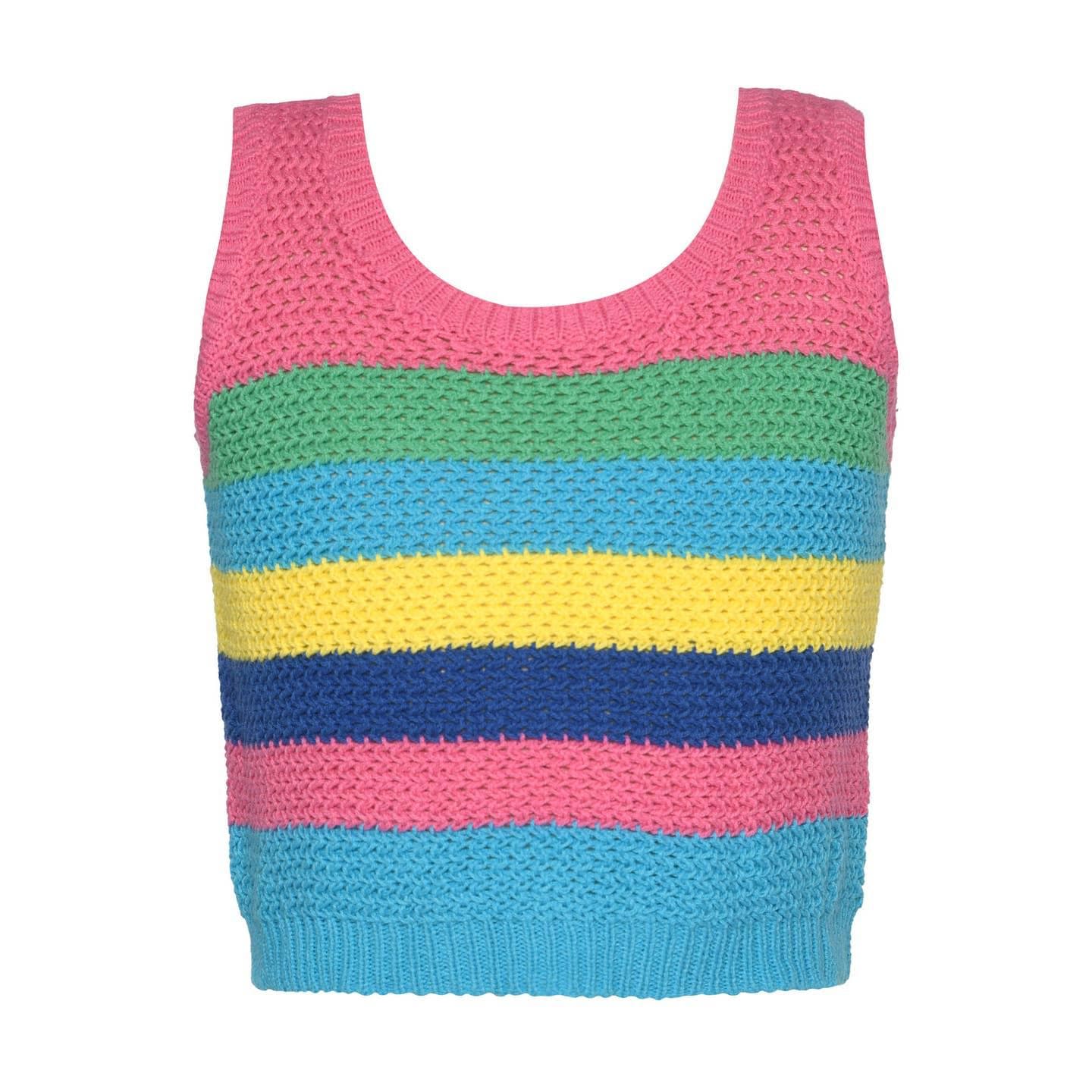 Débardeur en crochet à rayures