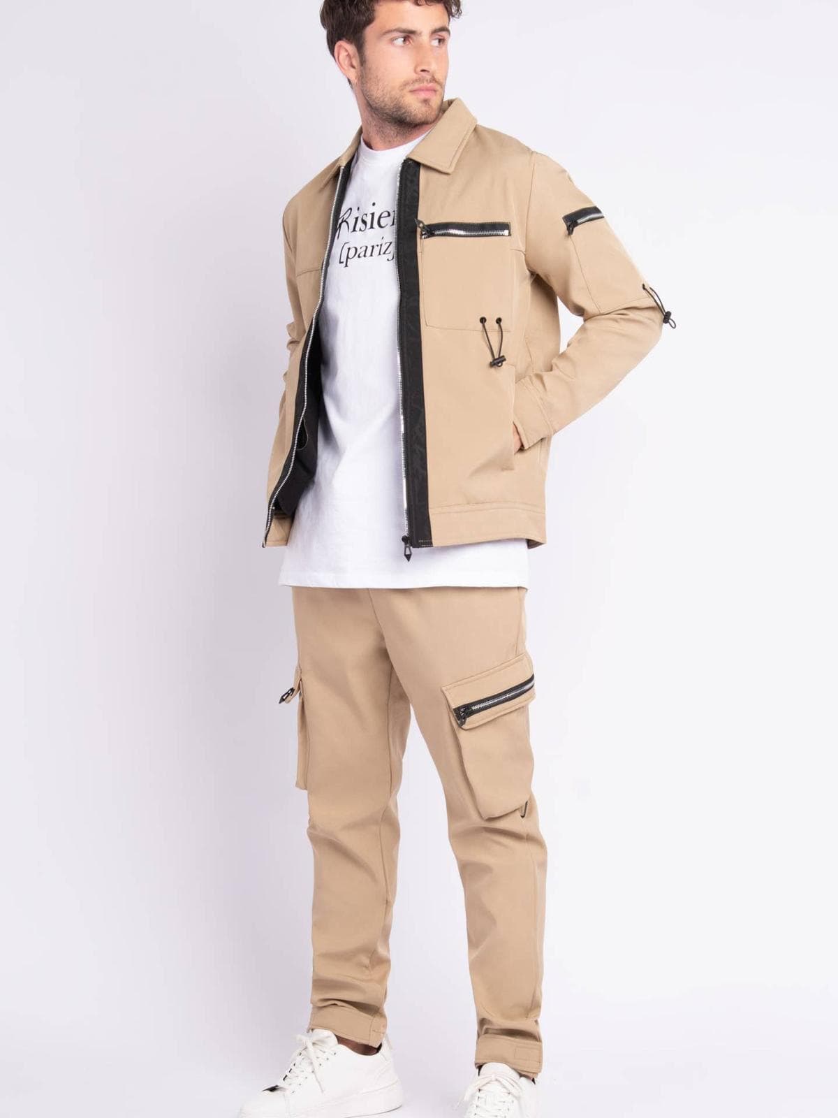 Pantalon jogging avec poches cargo uni