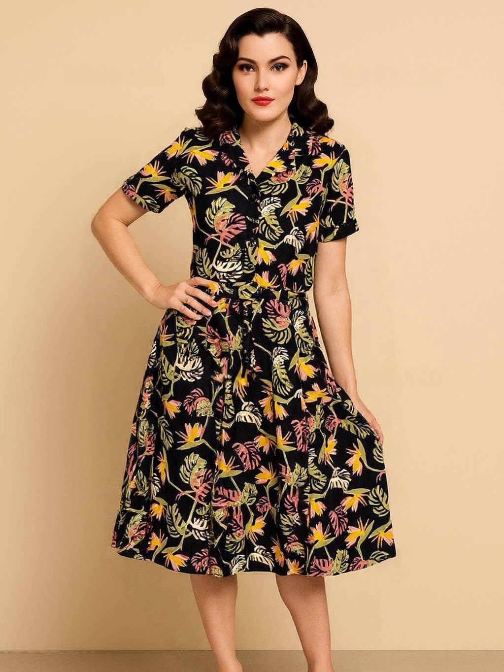 Robe Swing Palmier Paradisiaque Bridget