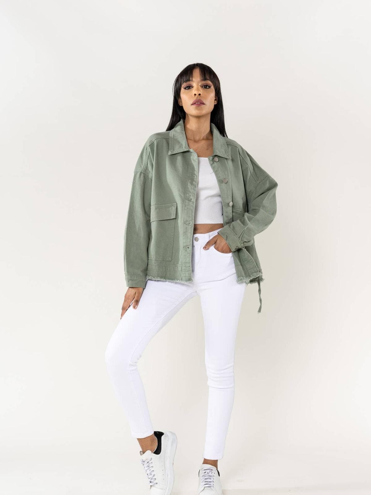 Veste en jean Oversized Nina Carter grandes poches