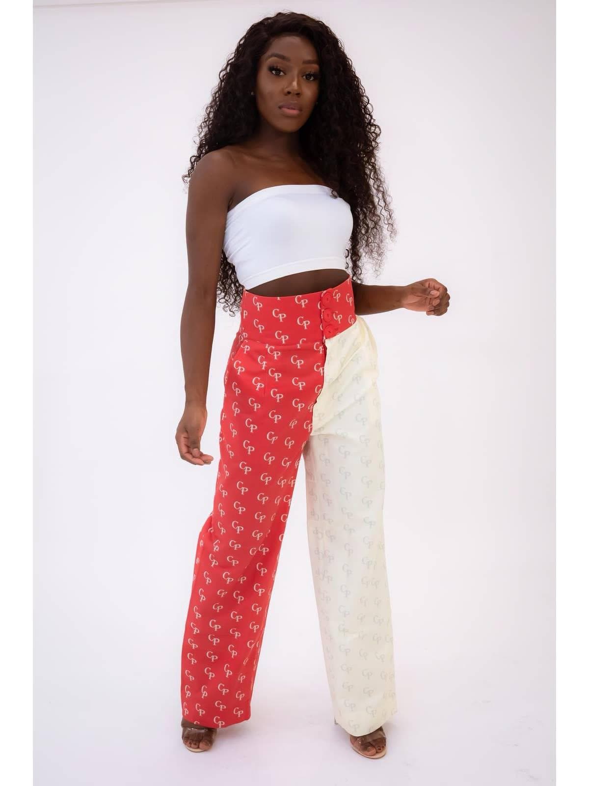 Palazzo imprimé CP rouge Signature