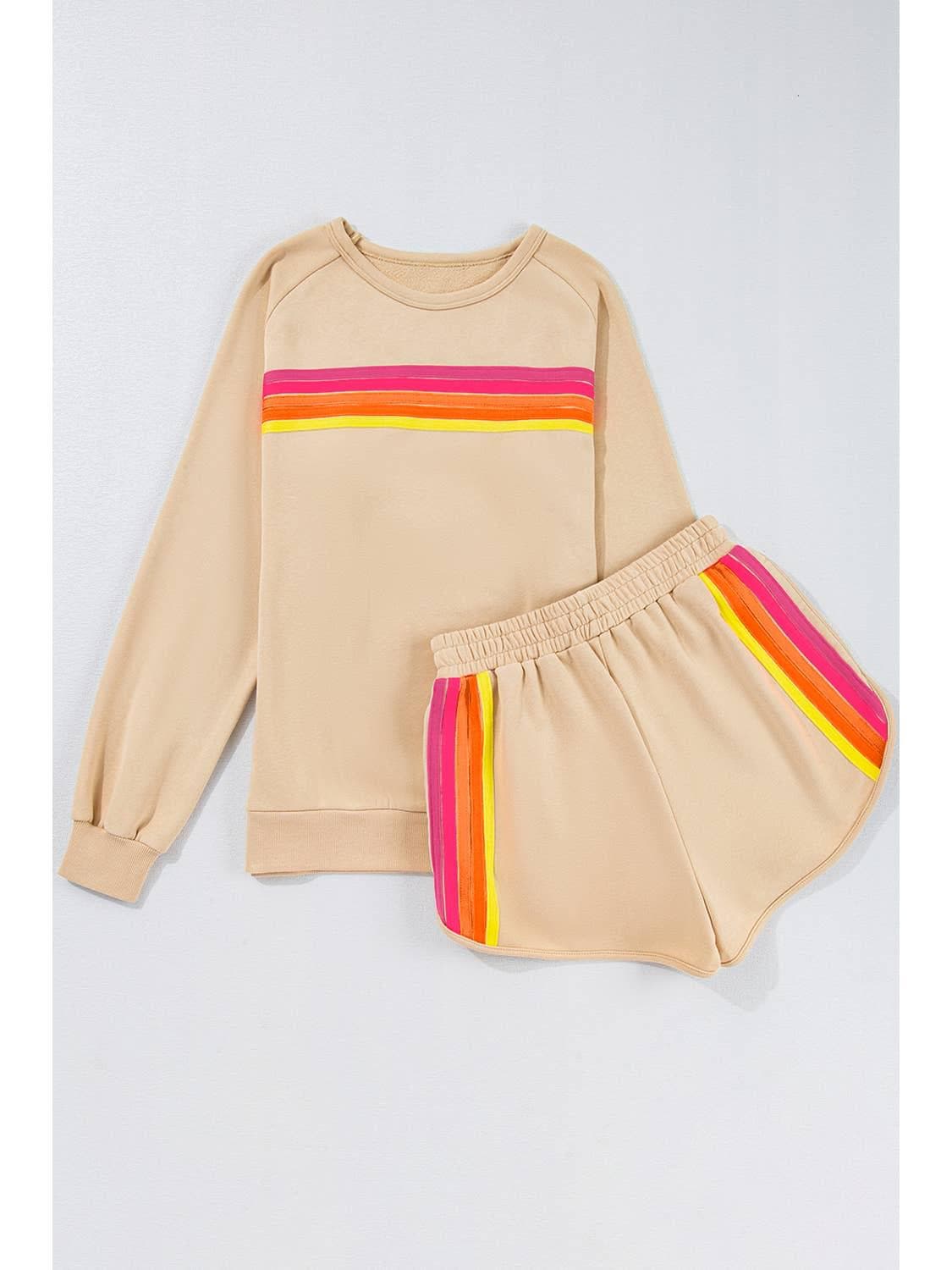 Ensemble pull et short à rayures