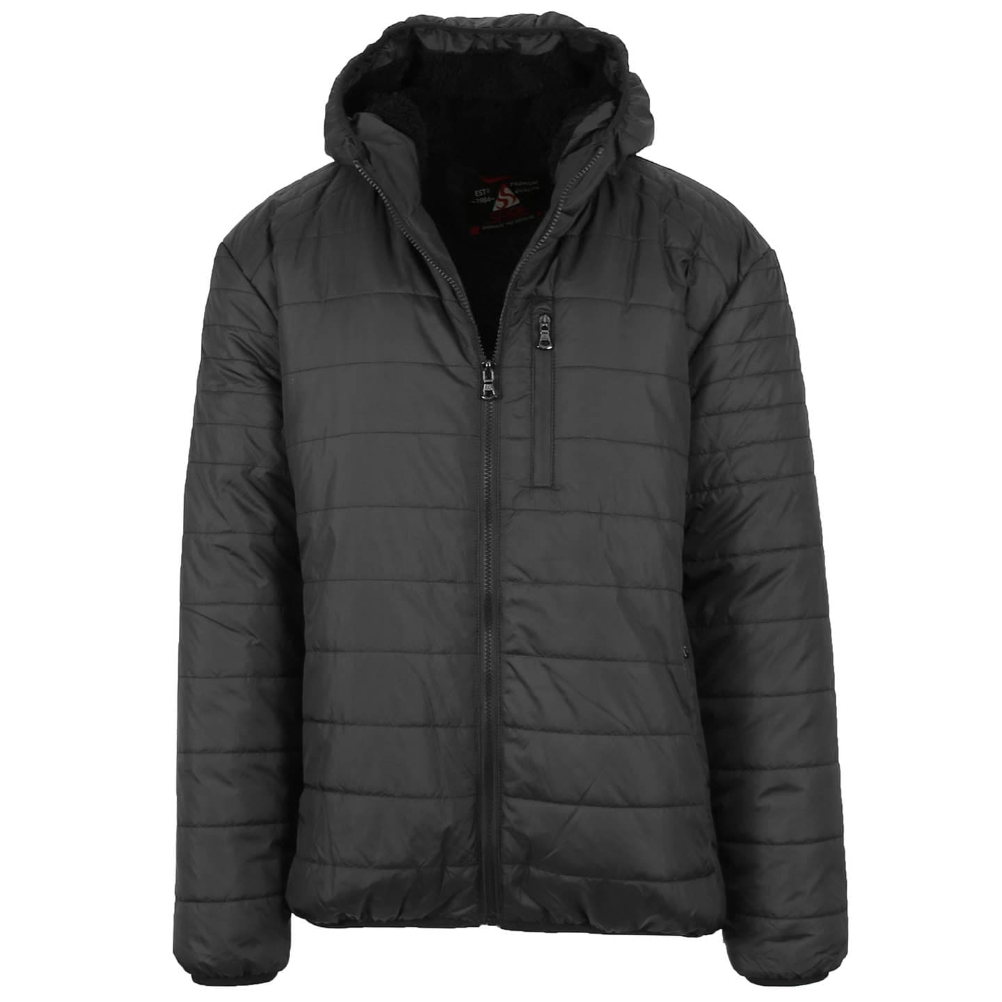 Doudoune à capuche doublée en sherpa pour homme
