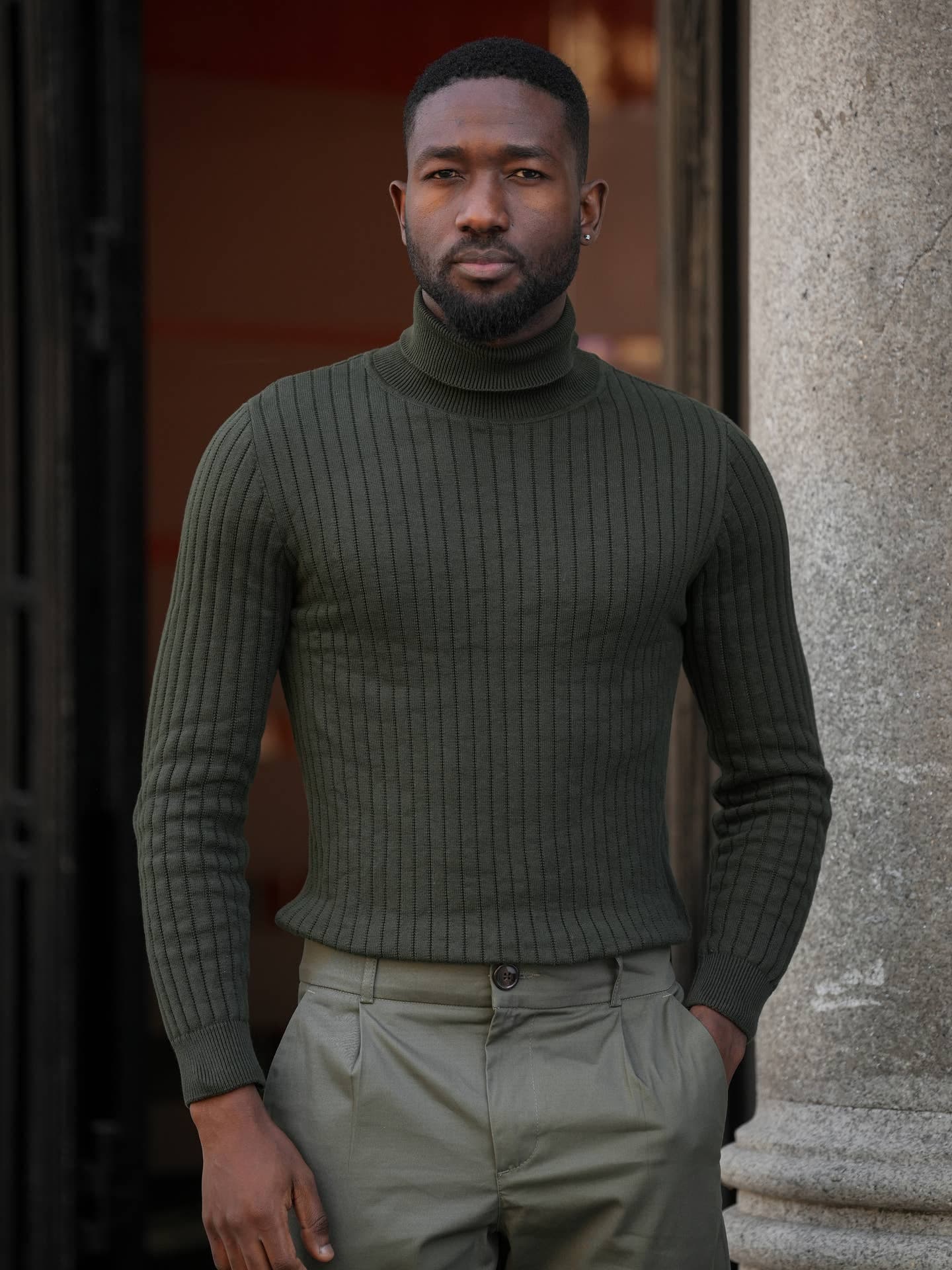 pull Col montant côtelé