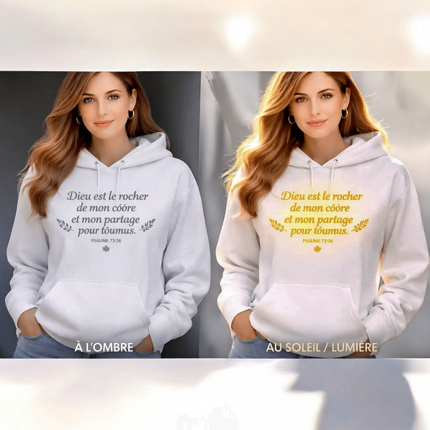 Sweat à Capuche Magique avec Message Inspirant Personnalisation offerte