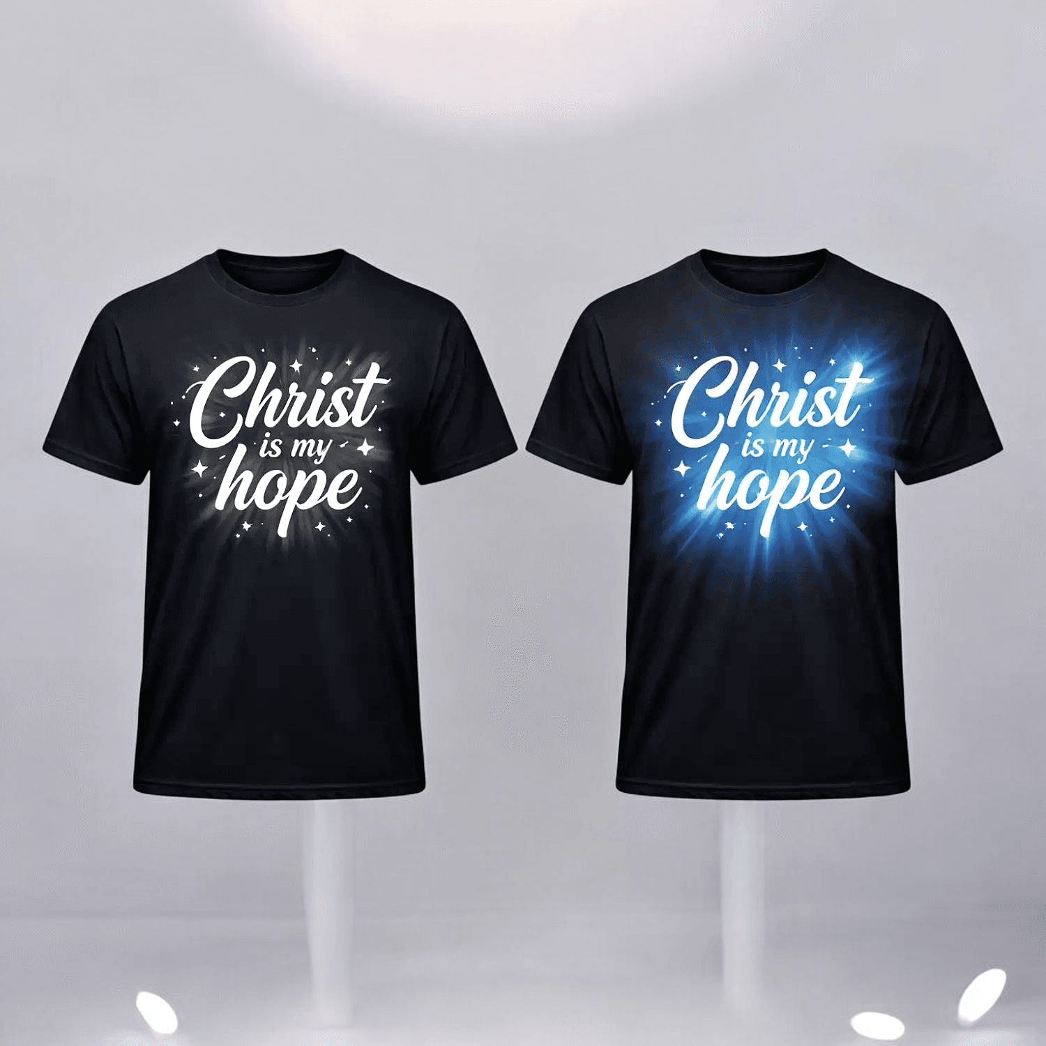 T-shirt Lumineux "Christ is My Hope"Personnalisation offerte