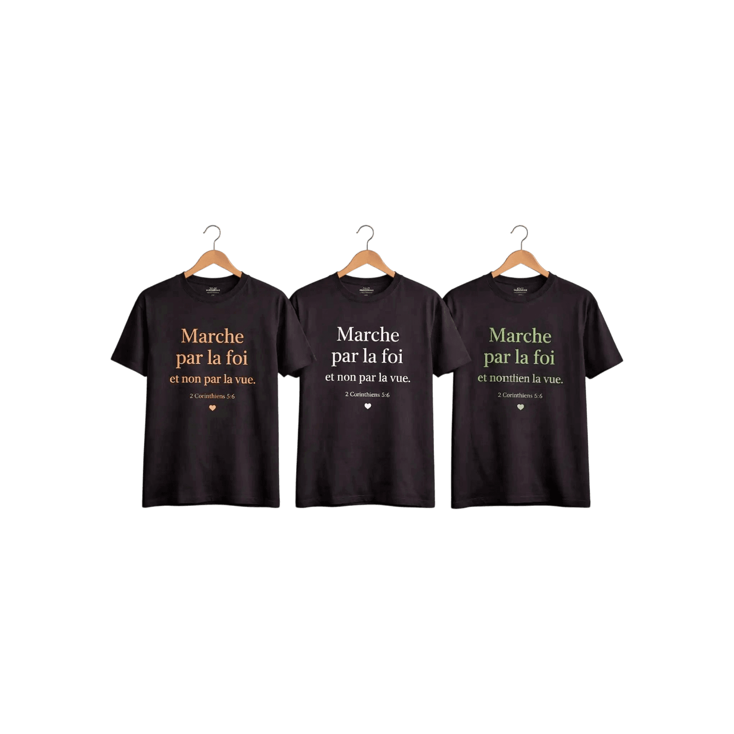 T-shirt "Marche par la Foi"personnalisation offerte