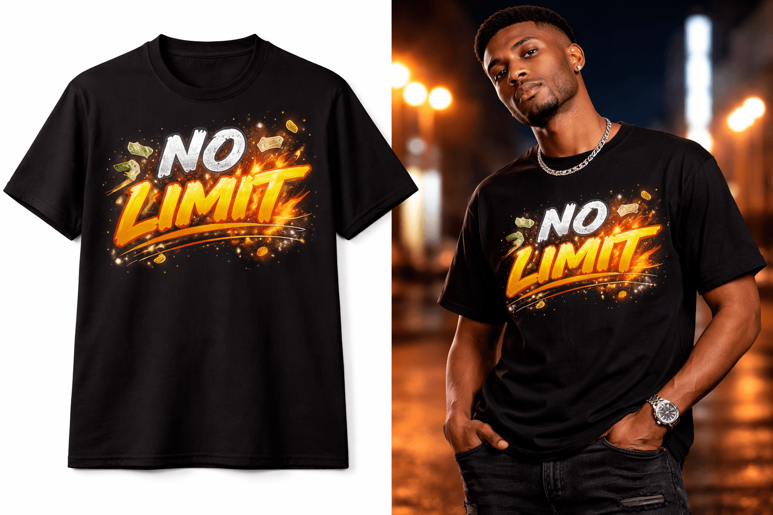 T-shirt “No Limit” Personnalisé – Ambition & Style