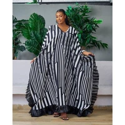 Robe longue caftan boubou bubu monochrome