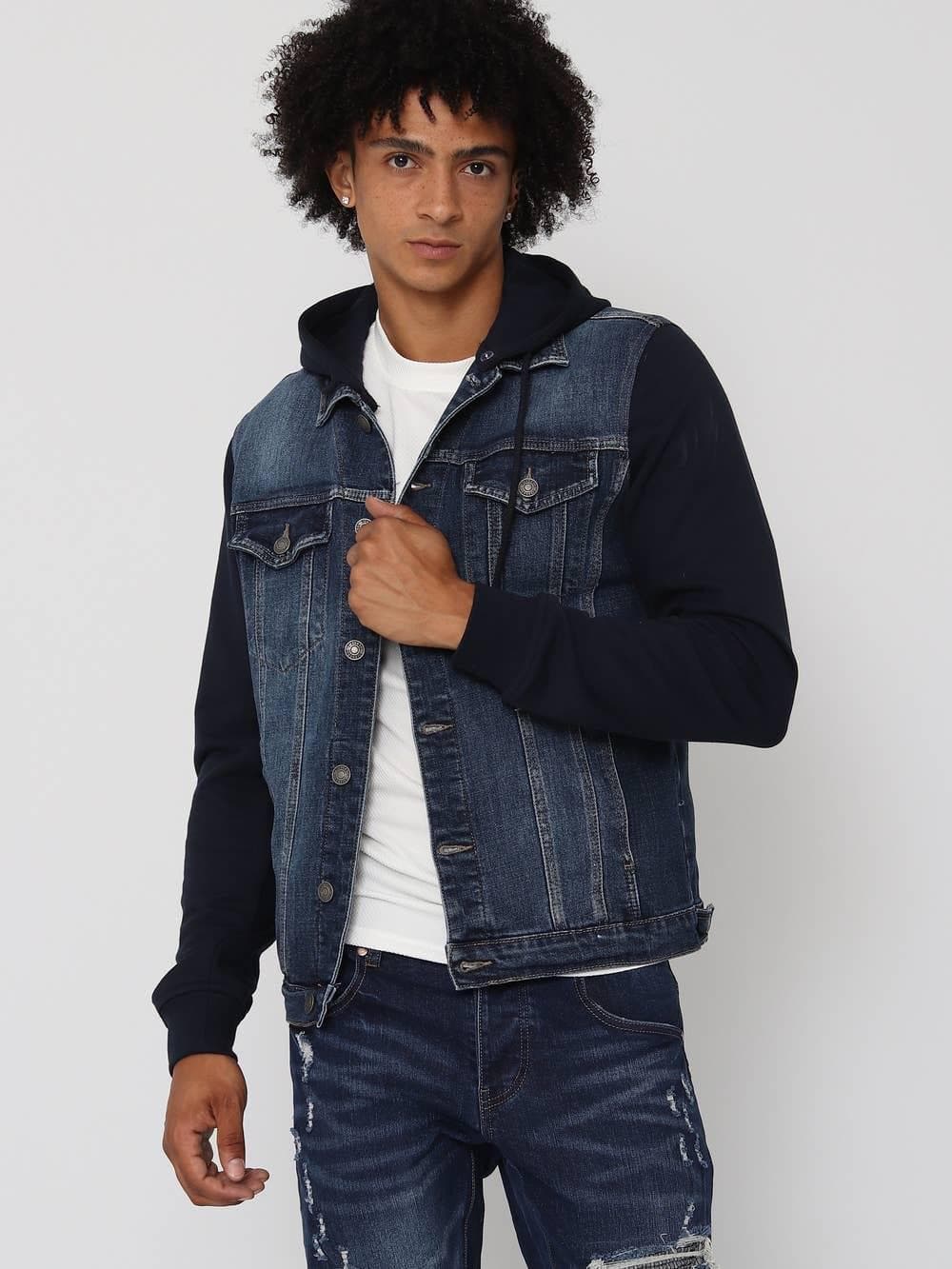 Veste en jean avec manche molleton assortie
