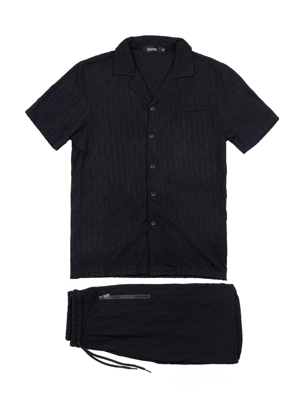 Ensemble chemise avec short tissu texturé