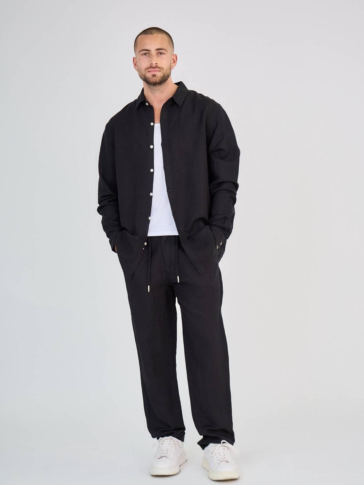 Chemise en lin manches longues