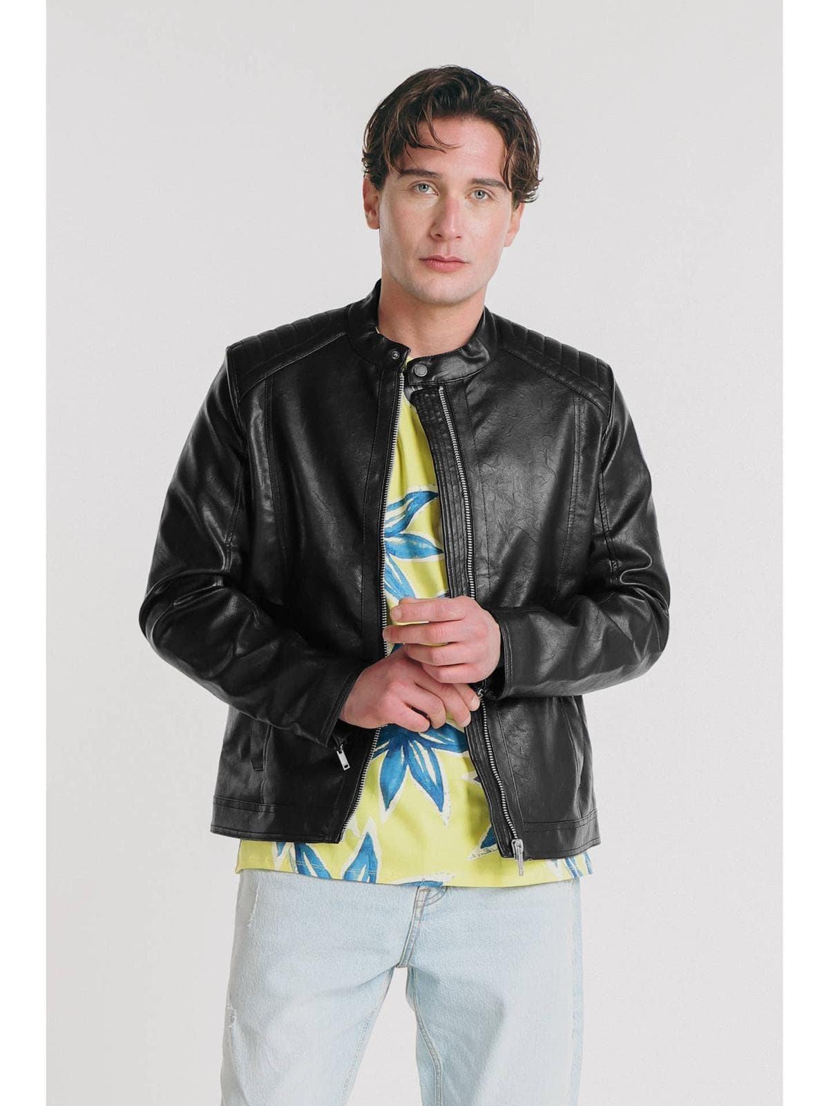 Blouson bike similicuir