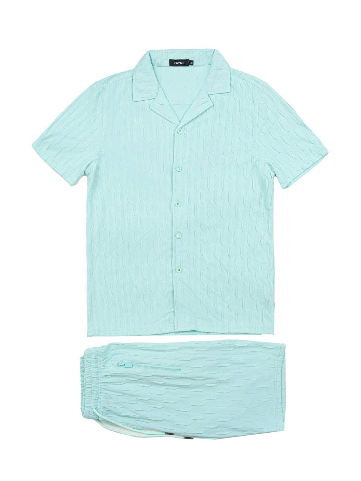 Ensemble chemise avec short tissu texturé