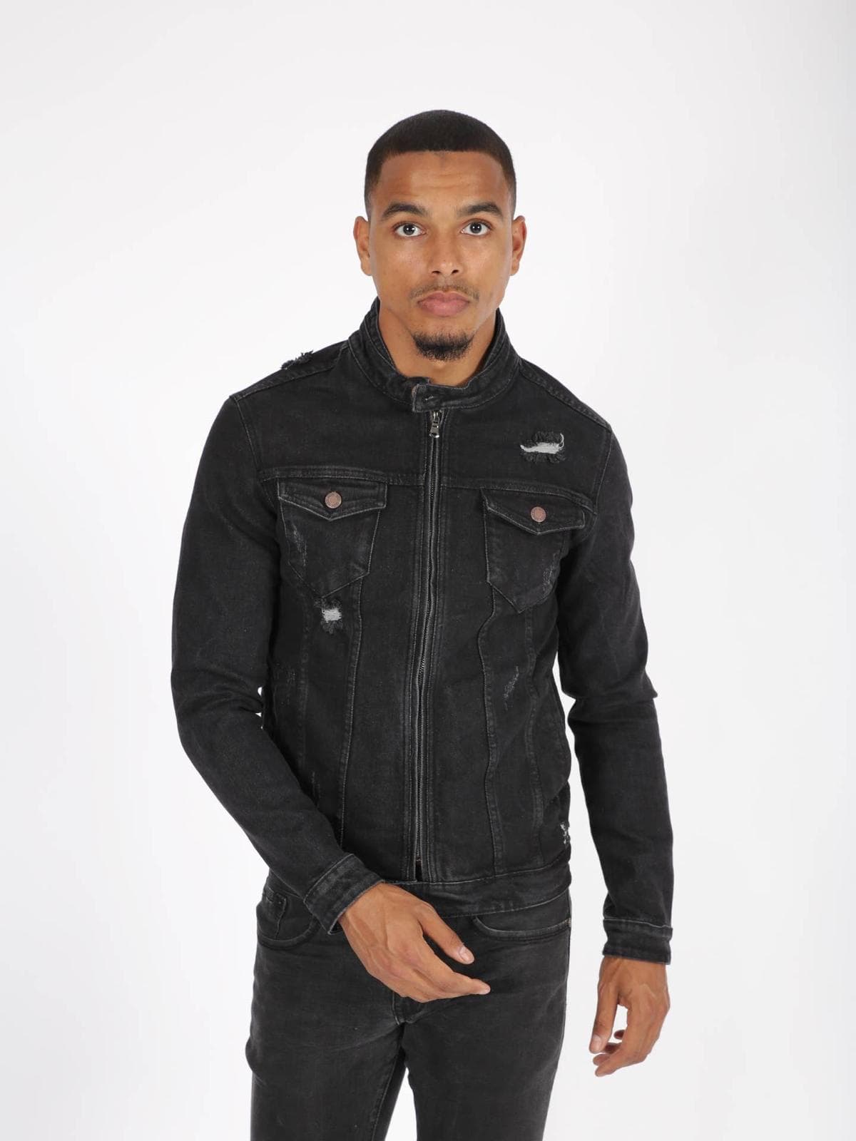 Veste jean zip